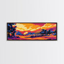 Countryside Barn, Sunset Art, Rural Landscape, Warm Autumn Decor, Canvas Print, Cozy Home Wall Art, Rustic Farmhouse Painting
