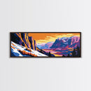 Mountain View, Winter Landscape, National Park Art, Canvas Print, Lodge Wall Decor,  Adventure Art, Snowy Scene, Scenic Painting