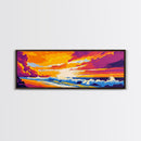 Coastal Sunset, Beach Wall Art, Ocean Scene, Canvas Print, Relaxing Decor, Summer Vibes, Seascape Painting, Living Room Artwork