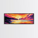 Ocean Wave, Sunset, Vibrant Colors, Canvas Print, Surfing Wall Art, Beach House Decor, Coastal Living Aesthetic, Ocean Lovers Gift
