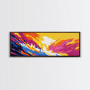 Sunset Wave, Ocean Wall Art, Abstract Beach Scene, Coastal Decor, Canvas Print, Vibrant Seascape, Living Room Art, Surfer Gift