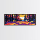 Autumn Forest, Fall Wall Art, Vibrant Nature Scene, Rustic Cabin Decor, Canvas Print, Woodland Path, Cozy Living Room Art, Adventure