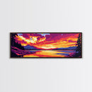 Sunset Lake, Mountain Reflection, Nature Art, Framed Canvas Print, Vibrant Wall Art, Fall Home Decor, Living Room Painting, Gift Idea