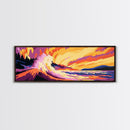 Ocean Wave, Surf Art, Coastal Home Decor, Beach Vibes, Framed Canvas Print, Tropical Wall Art, Modern Seascape, Large Wall Art