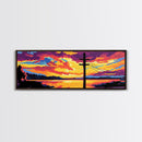 Sunset Wires, telephone pole, urban landscape, rustic decor, colorful wall art, Living Room Wall Art, Canvas Print, Framed Canvas Print