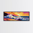 Sea Foam, crashing waves, ocean energy, vibrant beach scene, tropical paradise, Coastal Home Decor, Canvas Print, Framed Canvas Print