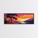Lakeside Sunset, Scenic View, Tranquil Nature, Framed Canvas Print, Relaxing Landscape, Living Room Decor, Sunset Wall Art