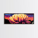 Blooming Lotus, Floral Wall Art, Vibrant Nature, Zen Home Decor, Framed Canvas Print, Botanical Painting, Yoga Room Art, Modern Style