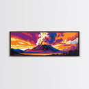 Explosive Volcano, Lava Art, Framed Canvas Print, Bold Nature Art, Vibrant Landscape, Fiery Sky, Modern Wall Decor, Office Art