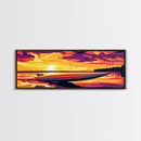 Speedboat, Ocean Sunset, Coastal Escape, Canvas Print, Vibrant Nautical Art, Beach House Wall Decor, Living Room Artwork, Boho Style