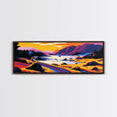 Roadside Lake, Scenic Highway, Coastal Drive Art, Vibrant Nature Print, Travel Lovers Gift, Framed Canvas Print, Hallway Wall Decor
