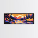 Forest River Painting, Autumn Landscape, Mountain Stream Art, Nature Wall Decor, Rustic Cabin Art, Cozy Fall Aesthetic, Canvas Print