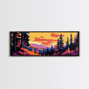 Pine Tree Landscape, Autumn Wilderness Art, Cozy Nature Decor, Warm Sunset Tones, Rustic Cabin Accent, Woodland Aesthetic, Canvas Print