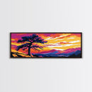 Lone Tree Art, Sunset Landscape, Nature Wall Decor, Mountain View, Rustic Home Art, Southwest Aesthetic, Large Wall Art, Canvas Print