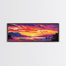 Scenic Lake Art, Sunset Painting, Vibrant Nature Scene, Rustic Wilderness Wall Art, Cozy Cabin Decor, Colorful Mountain Art, Canvas Print