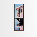 Houseboat Reflection, Nautical Canvas Print, Modern Coastal Wall Art, Serene Home Decor, Minimalist Living Room Artwork, Ocean Aesthetic