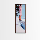 Winter Stroll, Cozy, Snowy, Canvas Print, Modern Minimalist Wall Art, Fashion Illustration, Serene Winter Scene, Home Decor