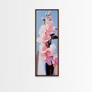 Pink Flowers, Botanical, Blooming Art, Nature Wall Art, Feminine Decor, Modern Floral Painting, Bedroom Aesthetic, Canvas Print