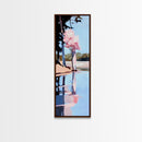 Cherry Blossom Reflection, Peaceful Nature Scene, Pastel Wall Art, Canvas Print, Bedroom Decor, Elegant Minimalist Art, Zen Aesthetic