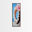 Floral Wreath, Boho Chic Art, Soft Pastel Flowers, Feminine Wall Decor, Spring Inspired Painting, Bedroom Framed Canvas Print