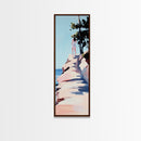 Serenity View, Ocean Horizon, Cliffside Dream, Framed Canvas Print, Beach Aesthetic, Coastal Living, Living Room Art, Minimalist Style