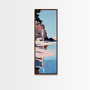 Ocean Reflection, Calm Waters, Coastal Wanderer, Framed Canvas Print, Minimalist Beach Art, Relaxing Home Decor, Bedroom Wall Art