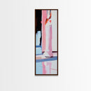 Abstract Chess Piece, Modern Art, Pink and White Decor, Framed Canvas Print, Bold Minimalist, Statement Piece, Office Wall Art
