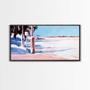 Winter Landscape, Snowy Field, Rustic Wall Decor, Farmhouse Art, Living Room Art, Framed Canvas Print, Winter Scene, Serene Home Art