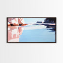 Reflections, Tranquil Beach Art, Ocean Wall Decor, Framed Canvas Print, Serene Coastal Painting, Pastel Seascape, Relaxing Artwork