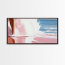 Ocean Waves, Beach Painting, Coastal Decor, Relaxing Seascape, Minimalist Artwork, Bathroom Wall Art, Framed Canvas Print, Tropical Aesthetic