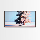 Winter Tree, Snowy Landscape, Framed Canvas Print, Minimalist Nature Art, Serene Wall Decor, Cozy Winter Aesthetic, Modern Wall Art