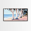 Eucalyptus Grove, Coastal Path, Sunlit Trees, Relaxing Beach Scene, Natural Beauty, Soft Pastel Tones, Modern Home, Canvas Print