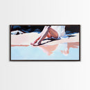 Beach Serenity, Relaxing Vacation Art, Coastal Aesthetic, Soft Summer Colors, Ocean Inspired, Framed Canvas Print, Modern Wall Decor