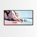 Coastal Cliffs, Ocean Waves, Beach Landscape, Wall Art, Canvas Print, Living Room Art, Modern Seascape, Blue Wall Decor, Nautical Art