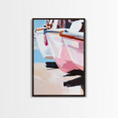 Sailboat, Coastal Painting, Nautical Wall Art, Beach House Decor, Framed Canvas Print, Living Room Wall Art, Seaside Print