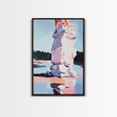 Pink Ice, Abstract, Winter Wall Art, Modern Home Decor, Pastel Landscape, Nature Inspired, Contemporary Art, Framed Canvas Print