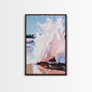 Splashing Wave Art, Abstract Coastal Decor, Ocean Energy Painting, Framed Canvas Print, Minimalist Beach House Art, Modern Wall Decor