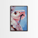 Pink Snake, Wildlife Portrait, Exotic Reptile, Framed Canvas Print, Animal Lover Wall Art, Unique Home Decor, Nature Inspired Art