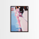 Floral Reflection, Dreamy Water Art, Pastel Painting, Feminine Wall Decor, Tranquil Aesthetic, Bedroom Wall Art, Framed Canvas Print