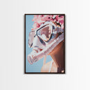 Floral Diver, Surreal Art, Feminine Ocean Wall Art, Beach House Decor, Dreamy Coastal Aesthetic, Pastel Tones, Canvas Print