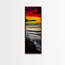 Vibrant Sunset, Coastal Scene, Ocean View, Canvas Print, Beach House Wall Art, Warm Tones, Living Room Decor, Abstract Nature Art