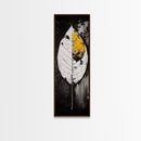 Autumn Leaf, Black and White, Minimalist, Framed Canvas Print, Modern Botanical Art, Monochrome Print, Fall Wall Decor, Cozy Home Art