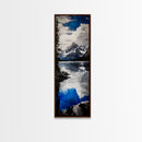 Serene Lake, Blue Mountain Reflection, Tranquil Water Art, Nature Wall Decor, Contemporary Landscape, Canvas Print