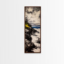 Coastal Cliff, Ocean Waves, Moody Seascape, Nautical Wall Art, Canvas Print, Beach House Decor, Modern Landscape, Living Room Art