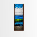 Minimalist Ocean Art, Coastal Wall Decor, Blue and Green Seascape, Modern Beach House Decor, Bedroom Wall Art, Framed Canvas Print