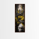 Forest Reflection, Nature Landscape, Wildlife Art, Rustic Cabin Wall Art, Woodland Scene, Canvas Print, Autumn Decor, Moody Atmosphere