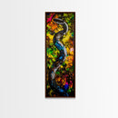 Vibrant Snake, Colorful Wildlife, Bold Abstract, Jungle Theme, Wall Decor, Framed Canvas Print, Living Room Art, Unique Home Design