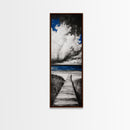 Boardwalk Beach Art, Ocean Landscape Painting, Seaside Home Decor, Modern Coastal Design, Nautical Wall Print, Canvas Print