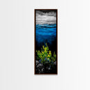 Deep Sea, Blue Water, Ocean Waves, Underwater Scene, Framed Canvas Print, Nautical Wall Art, Bathroom Art, Coastal Home Decor