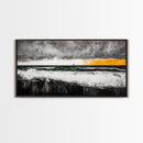 Storm Lighthouse, Ocean, Waves, Framed Canvas Print, Moody Coastal Art, Nautical Wall Decor, Minimalist Beach Art, Dramatic Seascape Art